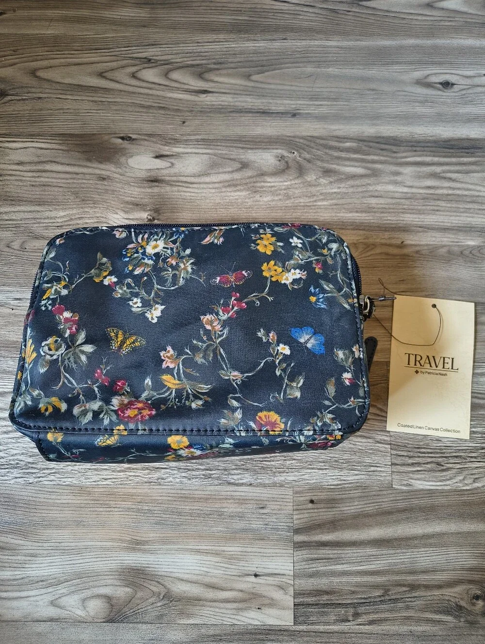 Patricia Nash Coated Canvas Gabella Cosmetic Case Butterfly Garden